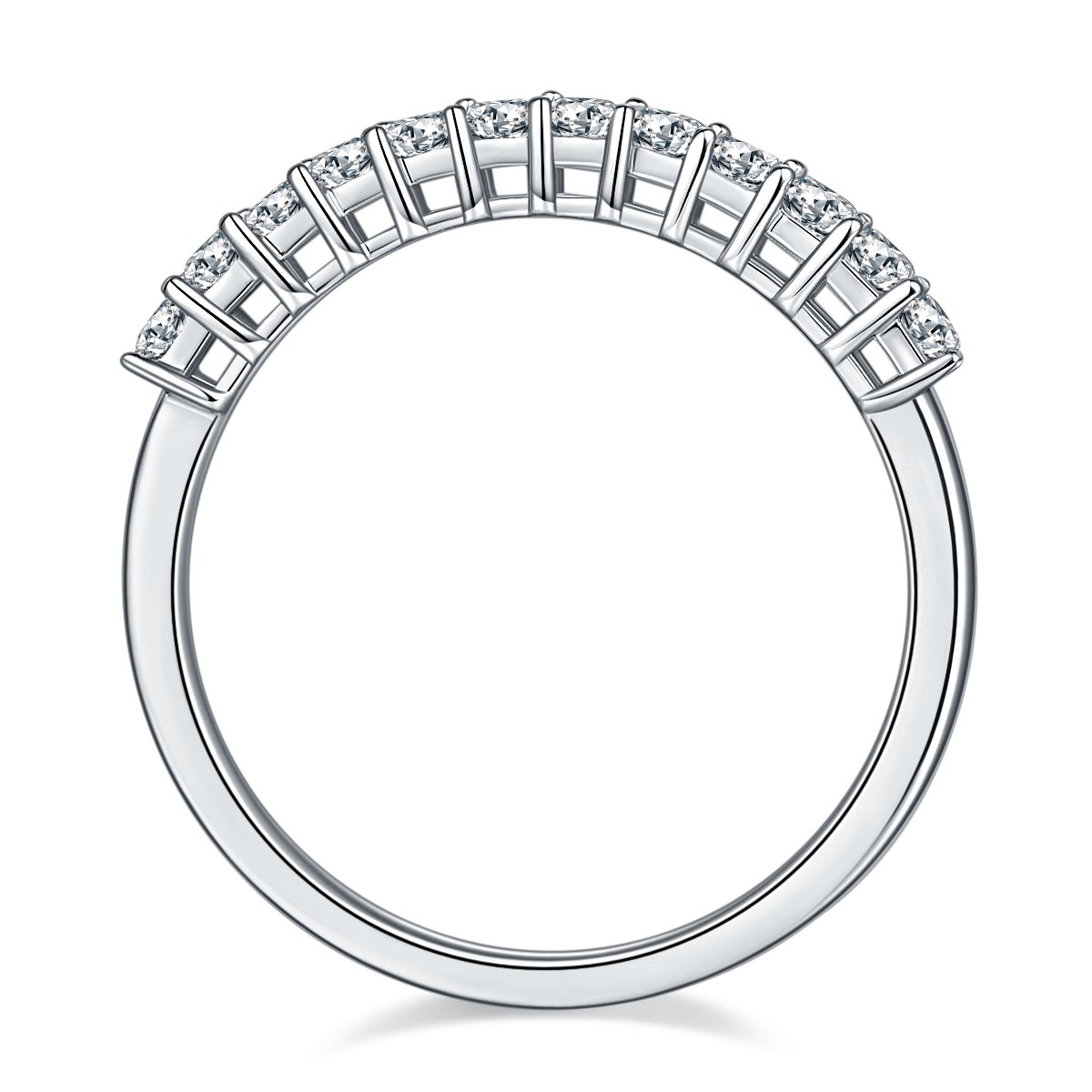 Flash Sale- 1ct Princess Cut Diamond Half Eternity Wedding Band-Black Diamonds New York