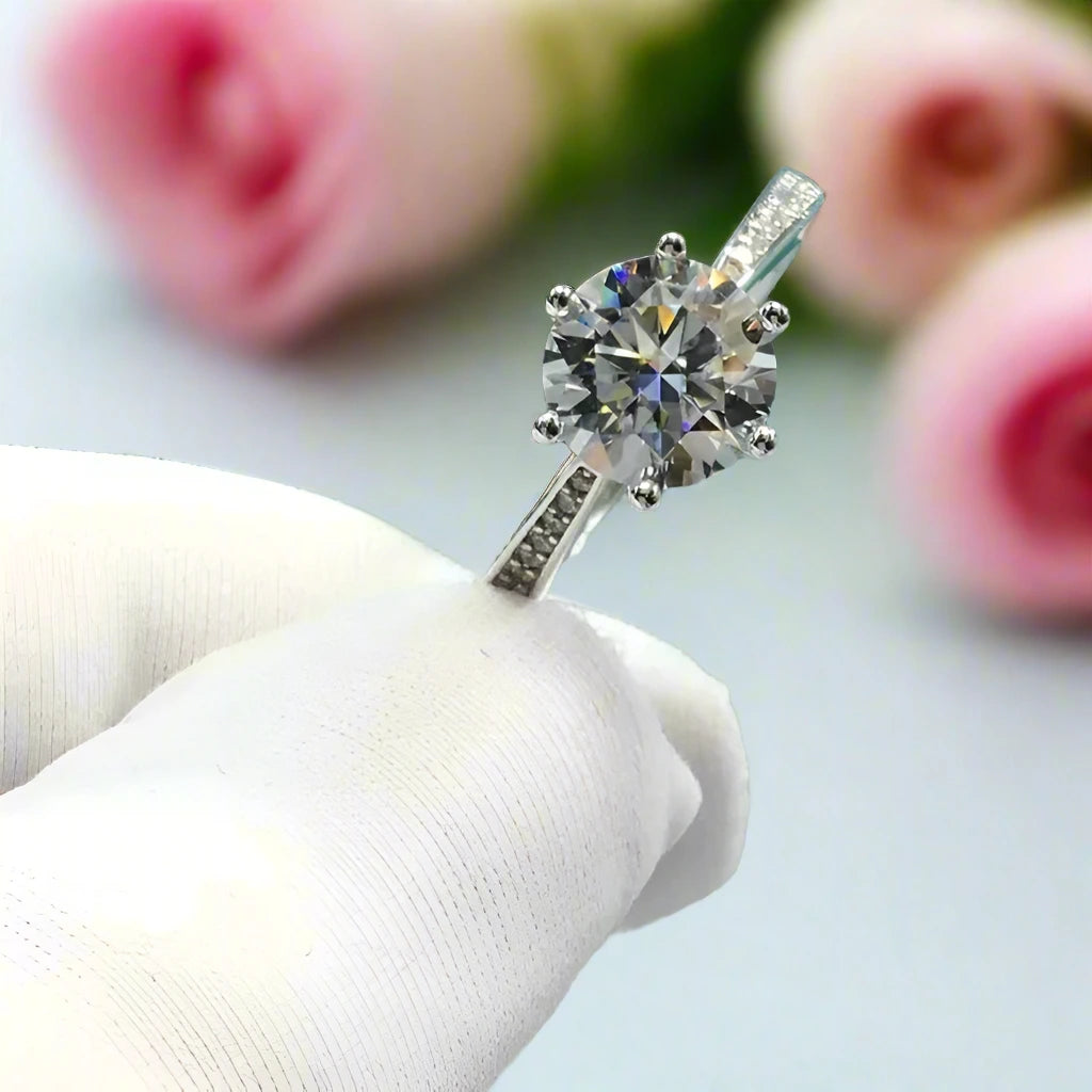 2.0 ct Brilliant Round Cut Stunning Genuine Natural Sky blue Topaz Ideal VV 2.0 Ct Round Cut Diamond Engagement Ring