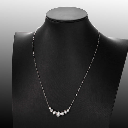 Simple Smile Seven Princess 1.7ct Diamond Necklace-Black Diamonds New York