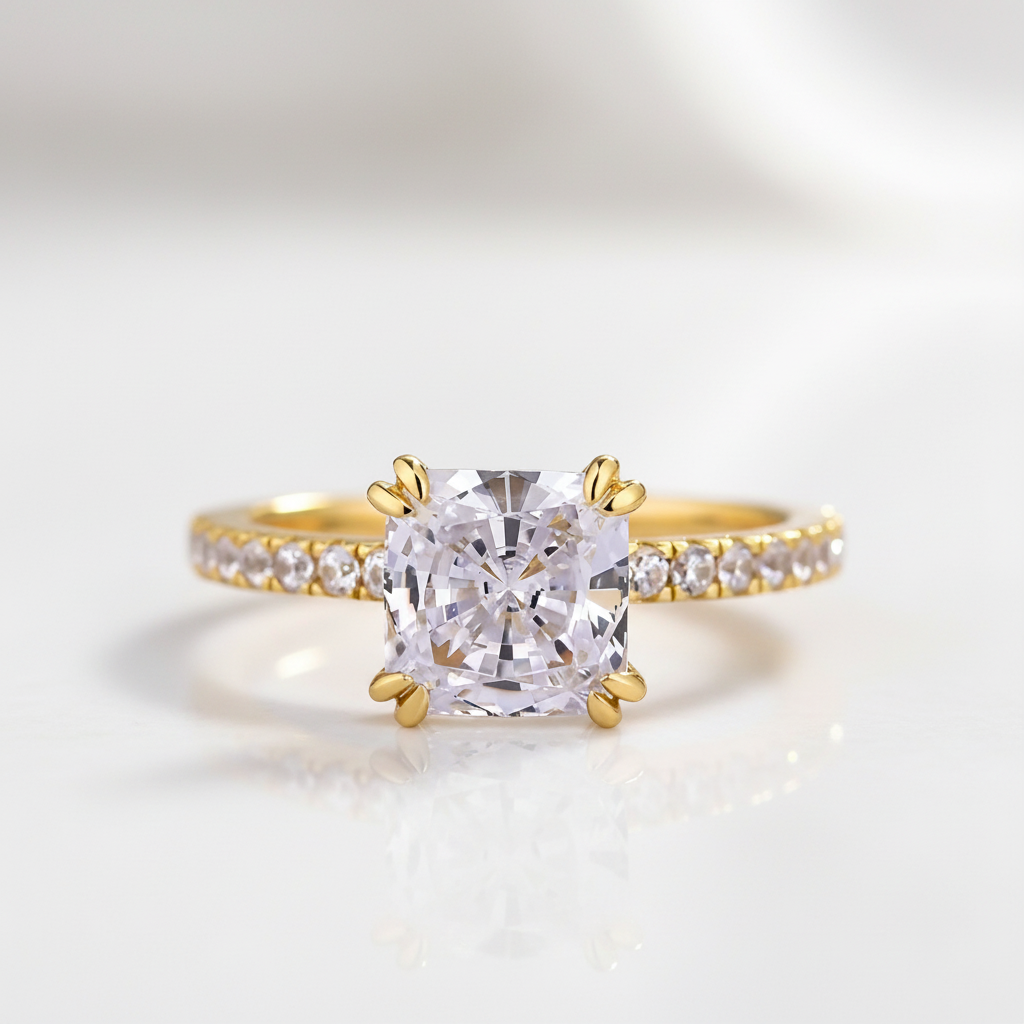 Exquisite Carat Princess Cut Engagement Ring – Black Diamonds