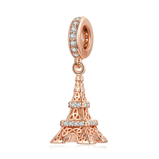 Exquisite Rose Gold Charm & Pendant with EVN Diamond-Black Diamonds New York