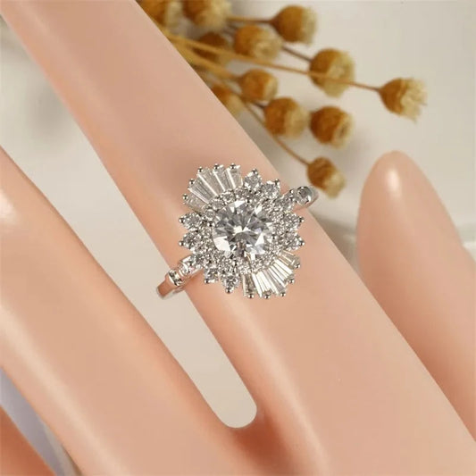14K White Gold 1.0 Ct Diamond Vintage Baguette Engagement Ring-Black Diamonds New York