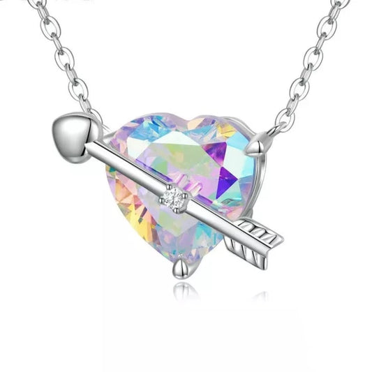 Heart EVN Diamond Women's Necklace With Cupid Arrow-Black Diamonds New York
