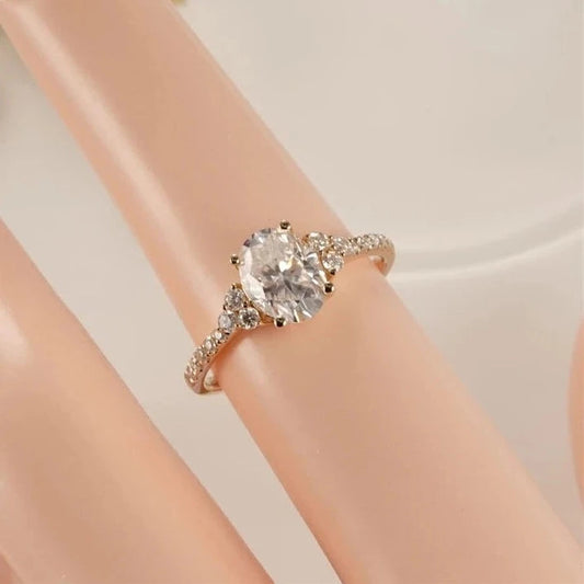 18K Yellow Gold 1.5 Ct Oval Cut Diamond Engagement Ring-Black Diamonds New York
