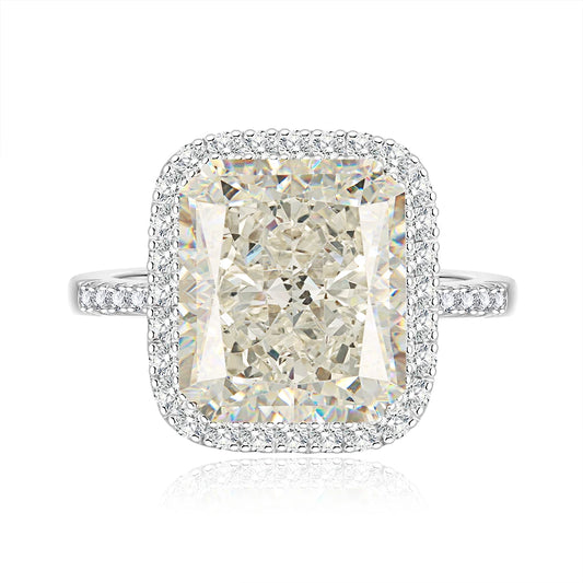 Gorgeous Radiant Cut Halo Sapphire Engagement Ring-Black Diamonds New York