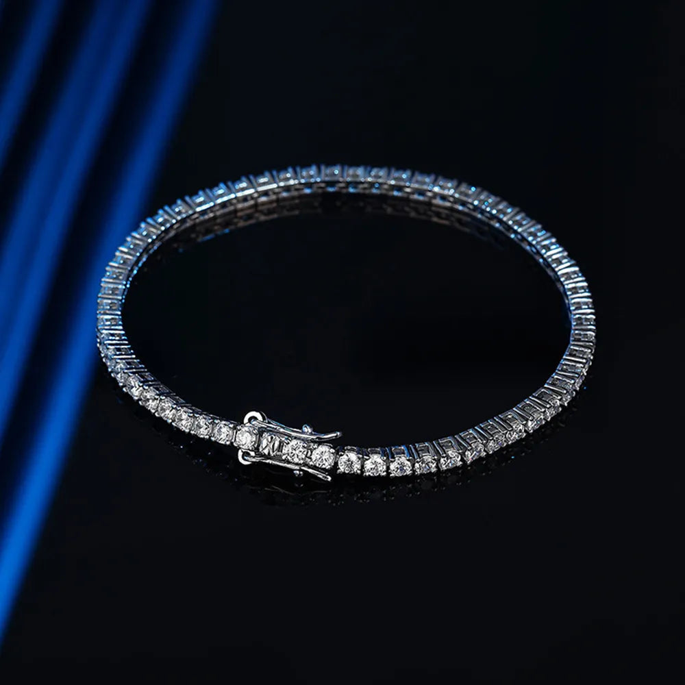 2.5mm Full Diamond Women's Tennis Bracelet-Black Diamonds New York