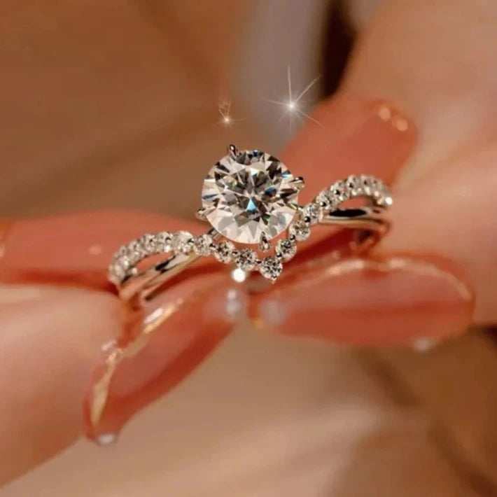 1.0 Ct Round Diamond Engagement Ring-Black Diamonds New York