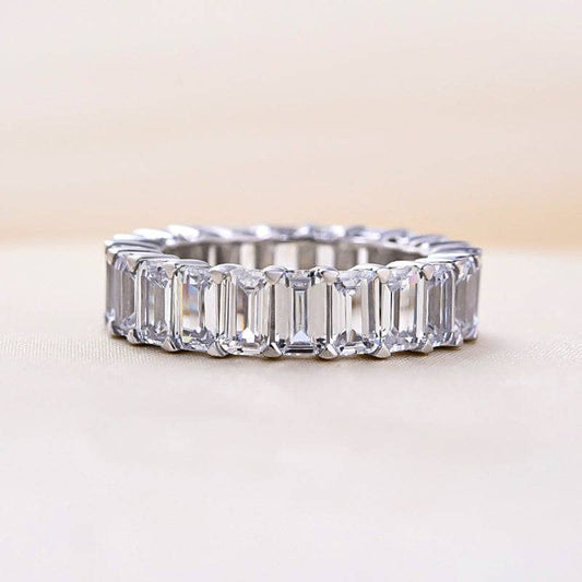 Flash Sale- Eternity Emerald Cut Diamond Women's Wedding Band-Black Diamonds New York