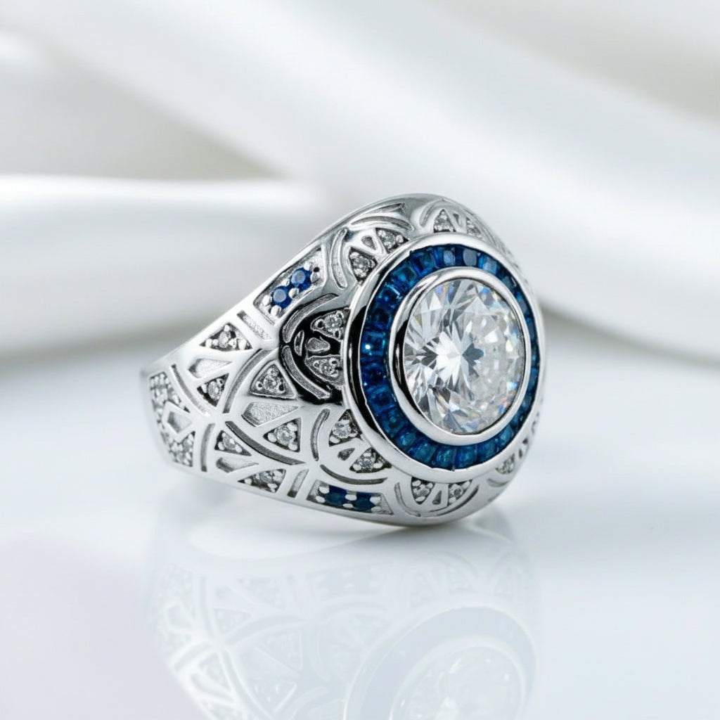 3.0 Ct Diamond Vintage Men's Engagement Ring-Black Diamonds New York