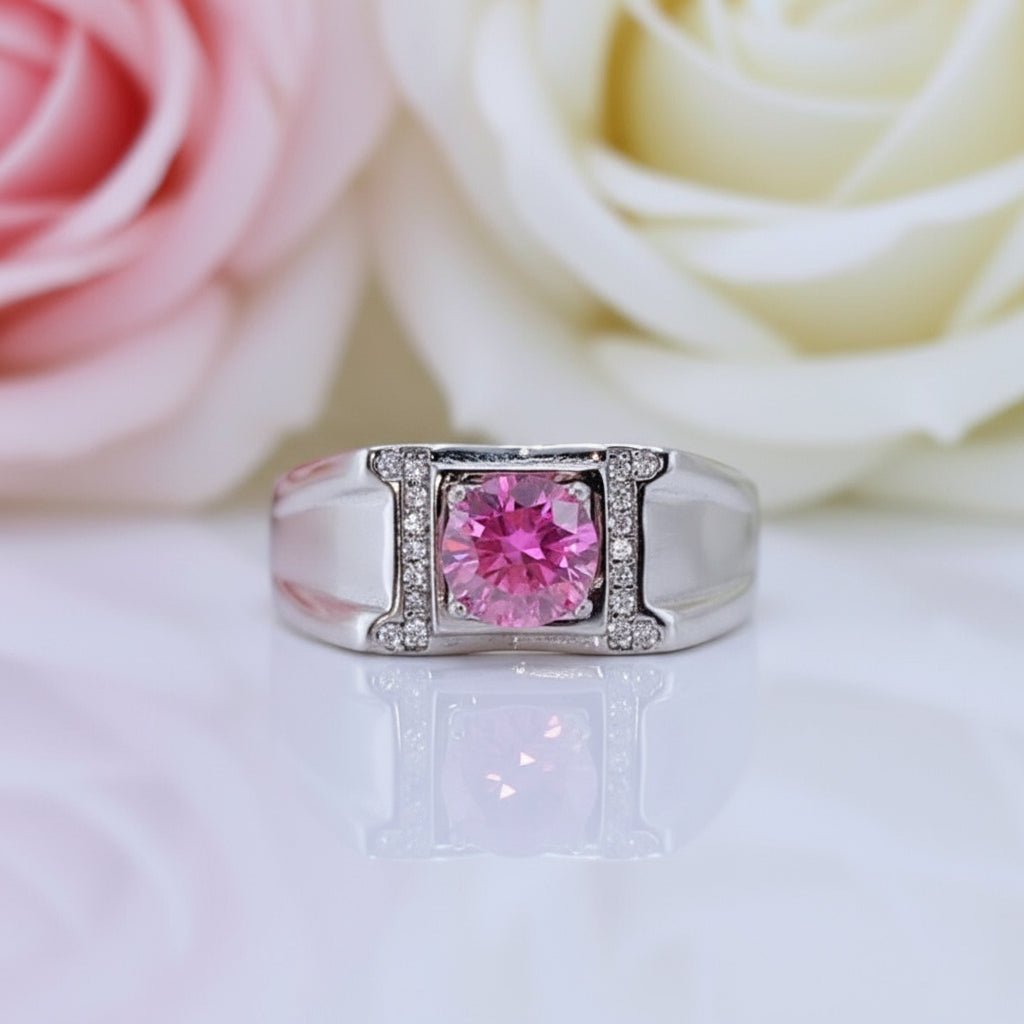 1.0 Ct Pink Diamond Men's Ring-Black Diamonds New York