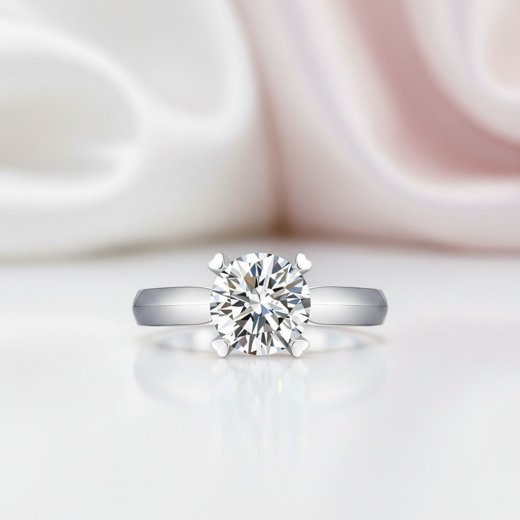 1.5 CT Heart Cut Garnet Ring In 925 Sterling Silver - Sizes 5-10