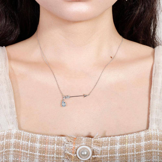 1.07Ct Natural Gemstone Arrow Pendant Chain Necklace-Black Diamonds New York
