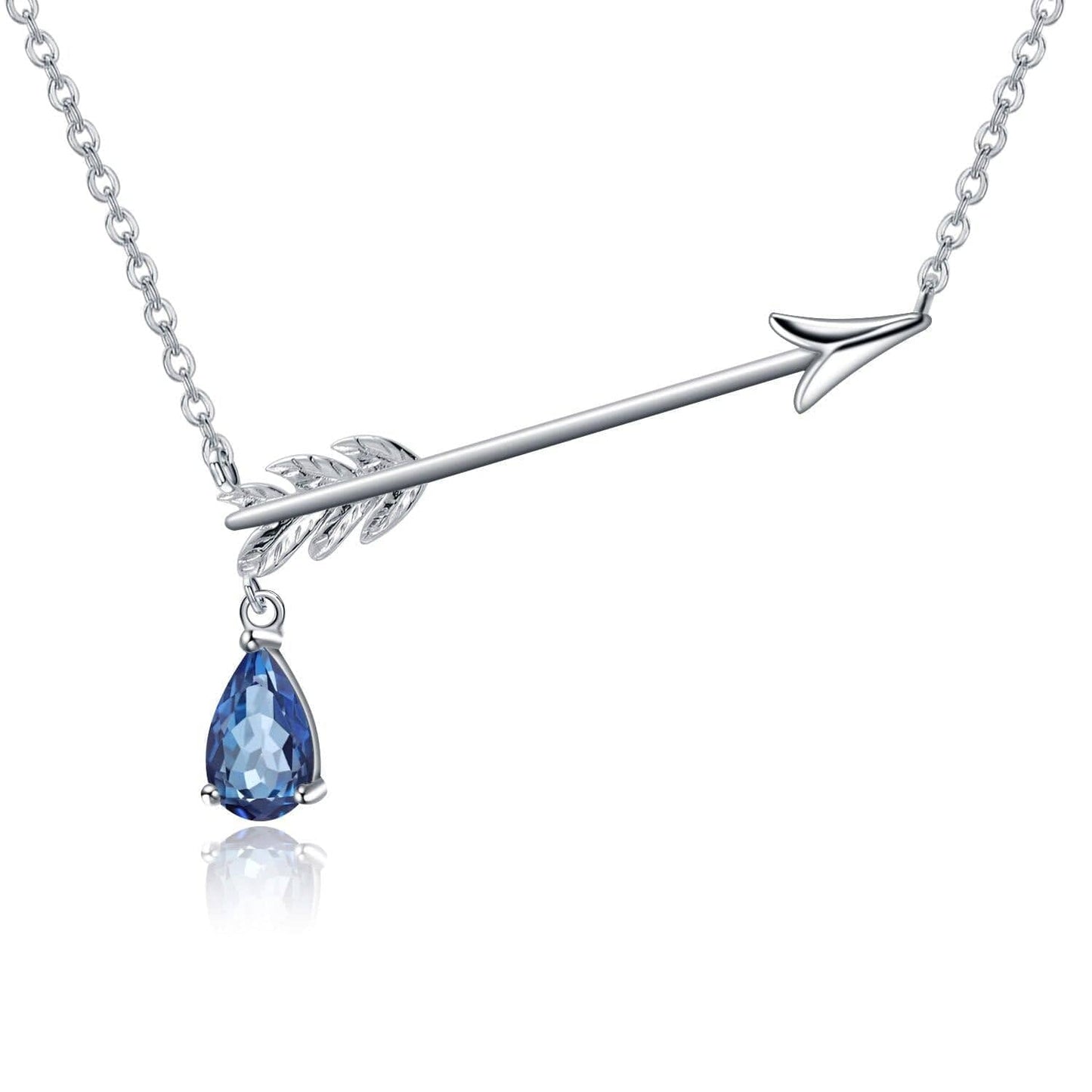 1.07Ct Natural Gemstone Arrow Pendant Chain Necklace-Black Diamonds New York