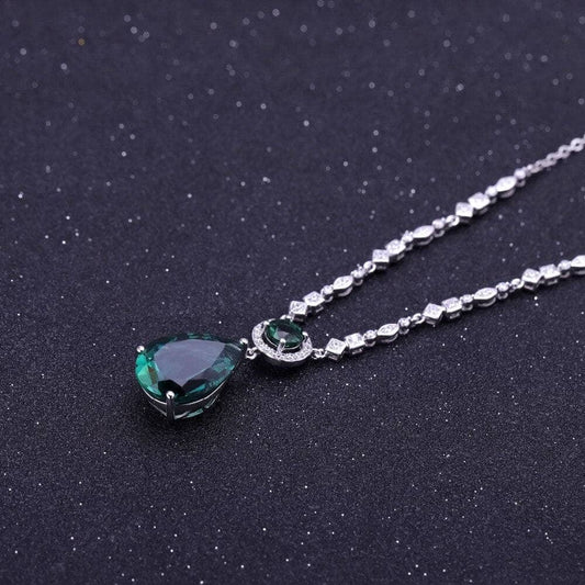 11.49Ct Nano Emerald Pendant Necklace-Black Diamonds New York
