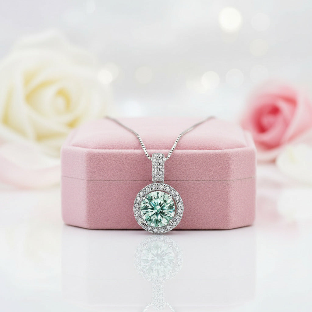 1ct Green Moissanite Diamond Necklace from Black Diamonds New York