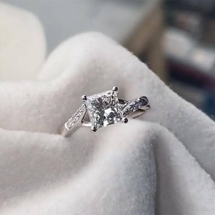 2.0 Carat Princess Cut Women's Engagement Ring-Black Diamonds New York