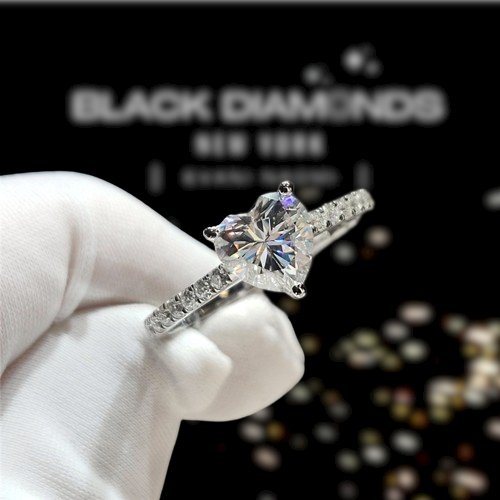 2.0ct Heart-cut Moissanite Engagement Ring-Black Diamonds New York