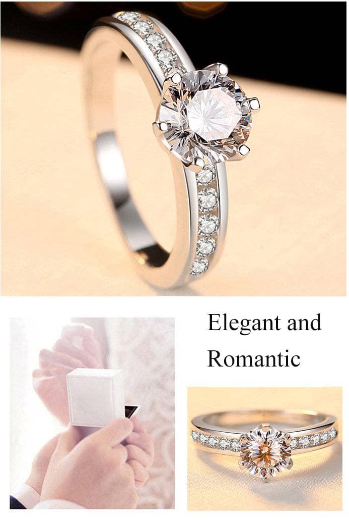 2ct Special Design Six Prong Moissanite Engagement Ring-Black Diamonds New York