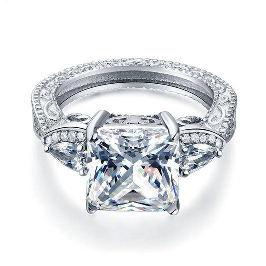 4.0 ct Created Diamond Vintage Luxury Engagement Ring-Black Diamonds New York