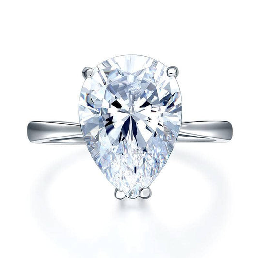 4.50ct Pear-Cut Created Diamond Engagement Ring-Black Diamonds New York