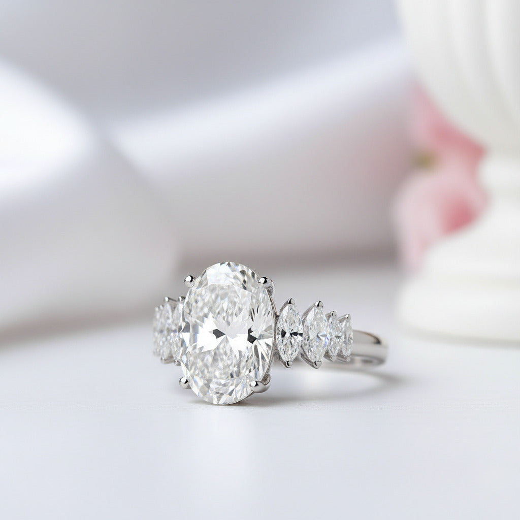 5ct Luxury Oval Cut Diamond Engagement Ring โ Black Diamonds New York