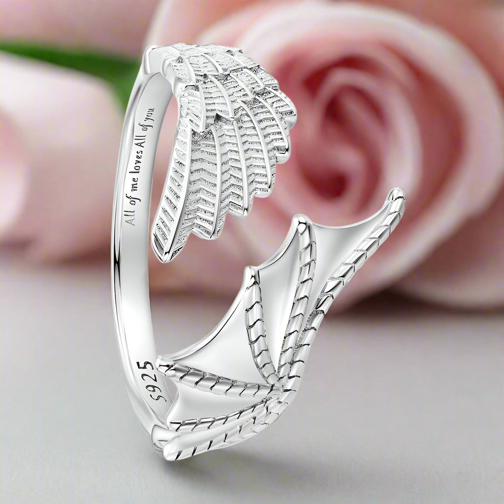 Angel and Demon Wing Adjustable Ring – Black Diamonds New York
