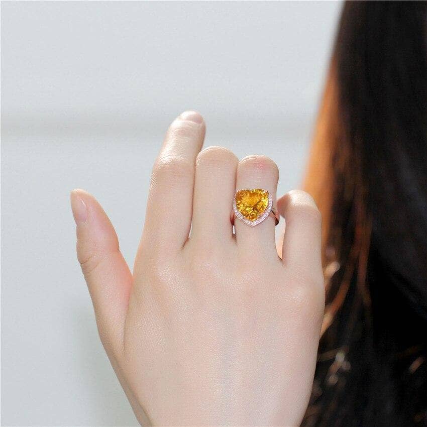 Big Heart Golden Citrine Ring from Black Diamonds New York