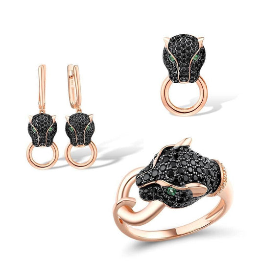 Black Leopard Jewelry Set-Black Diamonds New York