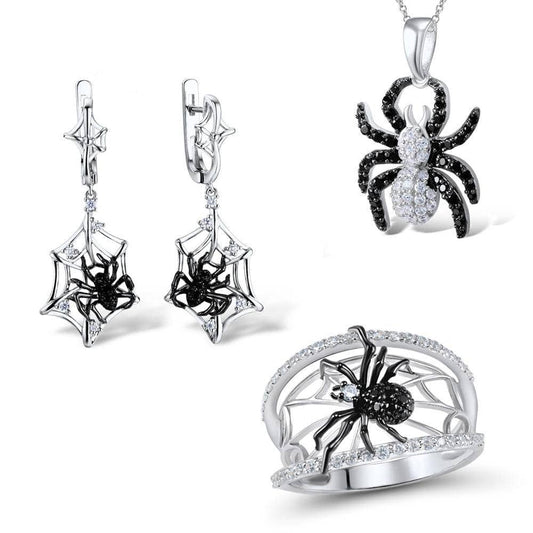 Black Spider Jewelry Set-Black Diamonds New York