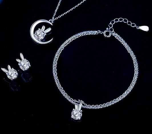 Bunny Moissanite Jewelry Set-Black Diamonds New York