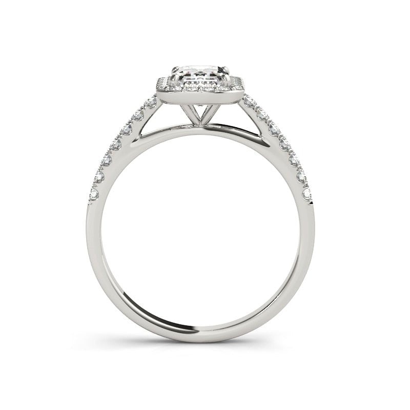Classic Moissanite White Gold Engagement Ring Set-Black Diamonds New York