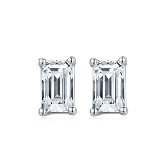 Emerald Cut Moissanite Jewelry Pendant Necklace and Earring-Black Diamonds New York
