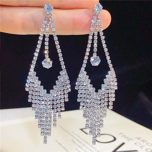 EVN™ Diamond Sweet Water Drip Long Tassel Earrings-Black Diamonds New York