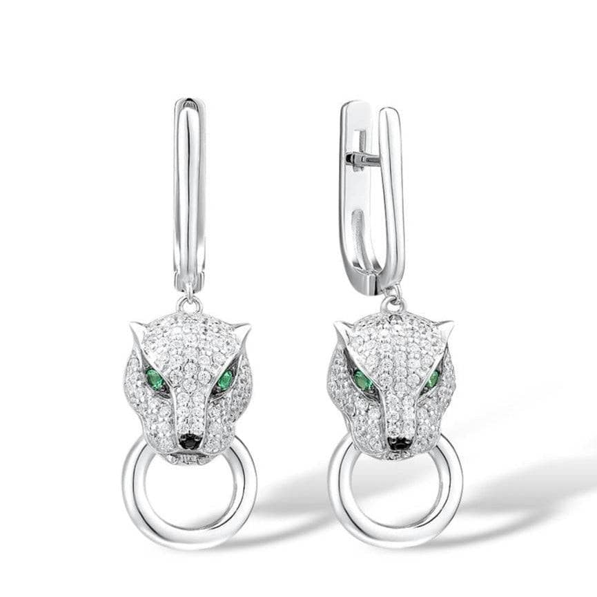 Created Diamond Leopard Jewelry Set-Black Diamonds New York