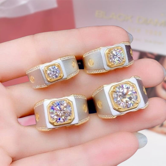 Exquisite Classic Moissanite Wedding Ring-Black Diamonds New York