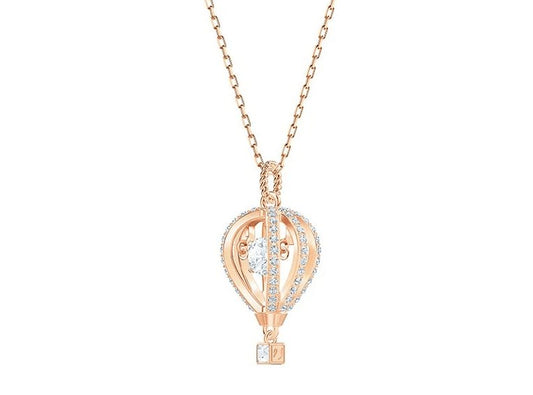 Heart Hot Air Balloon Shape Necklace-Black Diamonds New York