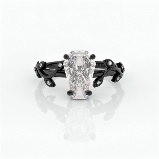 Hell and Back Ring- Limited Coffin Cut Moissanite Engagement Ring-Black Diamonds New York