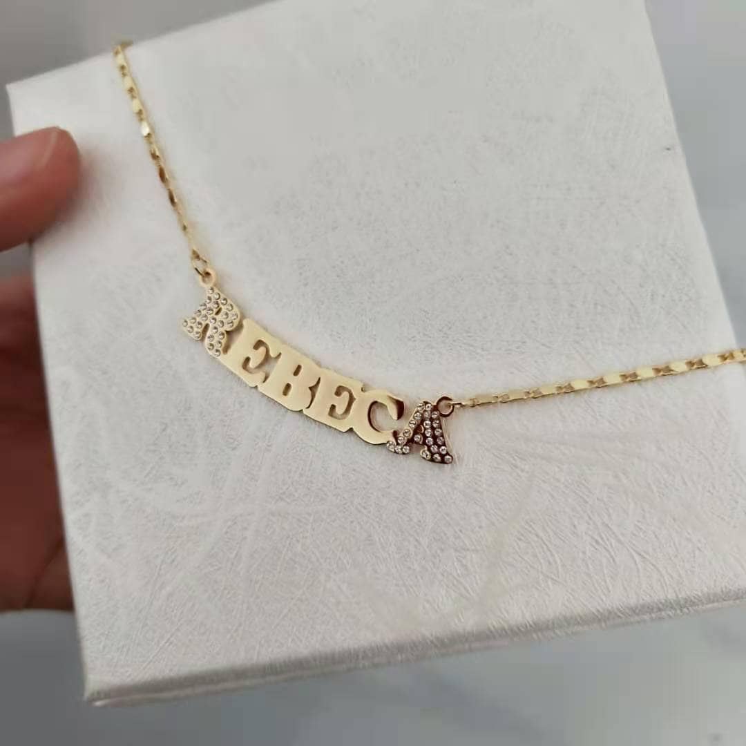 Iced Out Bling Custom Name Necklace – Black Diamonds New York