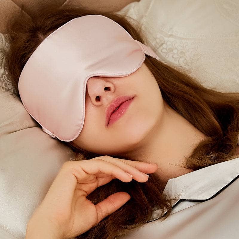 Light Pink Silk Sleep Mask & Face Mask Luxe Gift Set-Black Diamonds New York