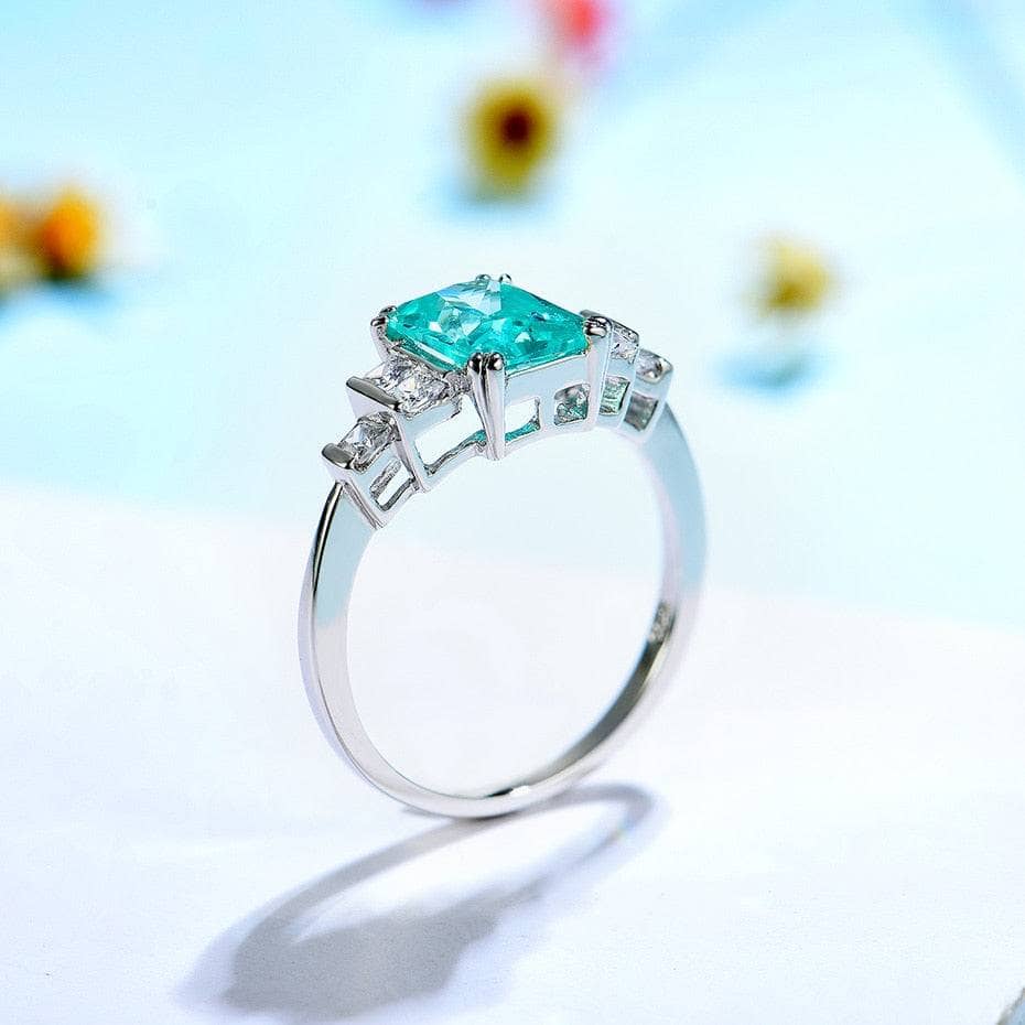 Mint Sapphire Tourmaline Engagement Ring-Black Diamonds New York
