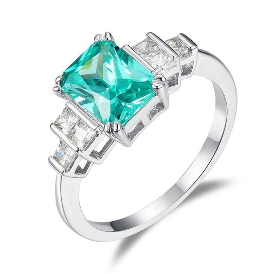 Mint Sapphire Tourmaline Engagement Ring-Black Diamonds New York