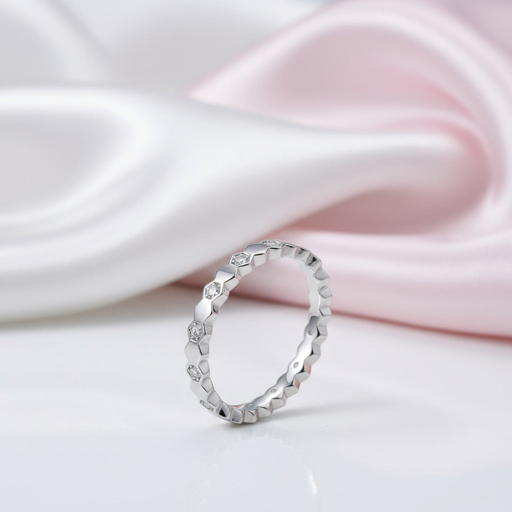 Moissanite Diamond Paved Wedding Band from Black Diamonds New York