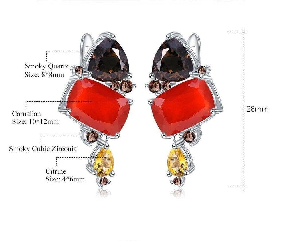 Natural Carnalian Earrings Handmade Drop Earrings-Black Diamonds New York