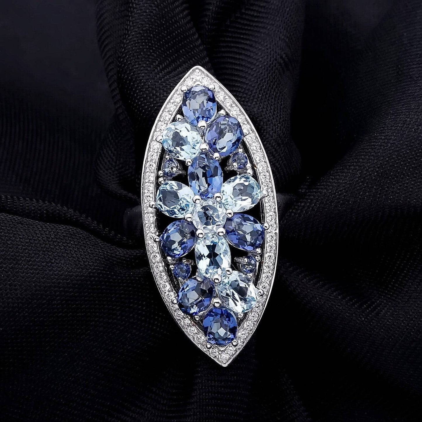 Natural Topaz Mystic Quartz Jewelry Set-Black Diamonds New York