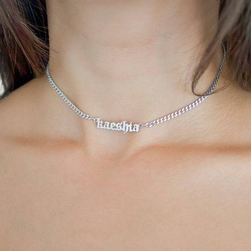 Personalized Stainless Steel Necklace-Black Diamonds New York