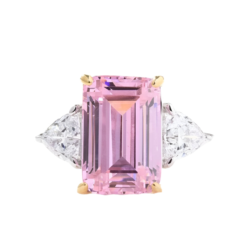 Emerald cut pink diamond ring Clearance