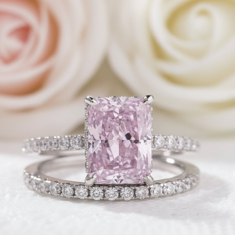 Pink diamond wedding set Clearance