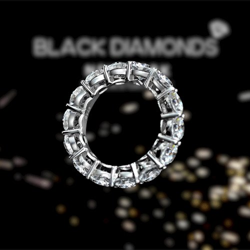 Round Cut Wedding Ring Band for Anniversary-Black Diamonds New York