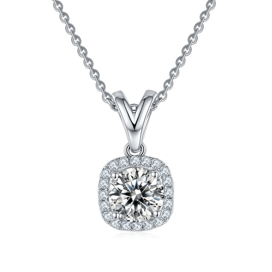 VVS1 Moissanite Diamond Solitaire Pendant Necklace and Earrings-Black Diamonds New York