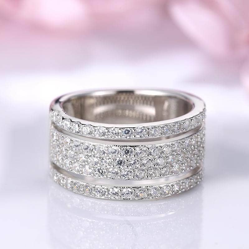 Ladies white gold diamond wedding band Clearance